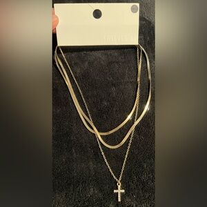 Forever 21 Gold Cross Necklace 3 piece